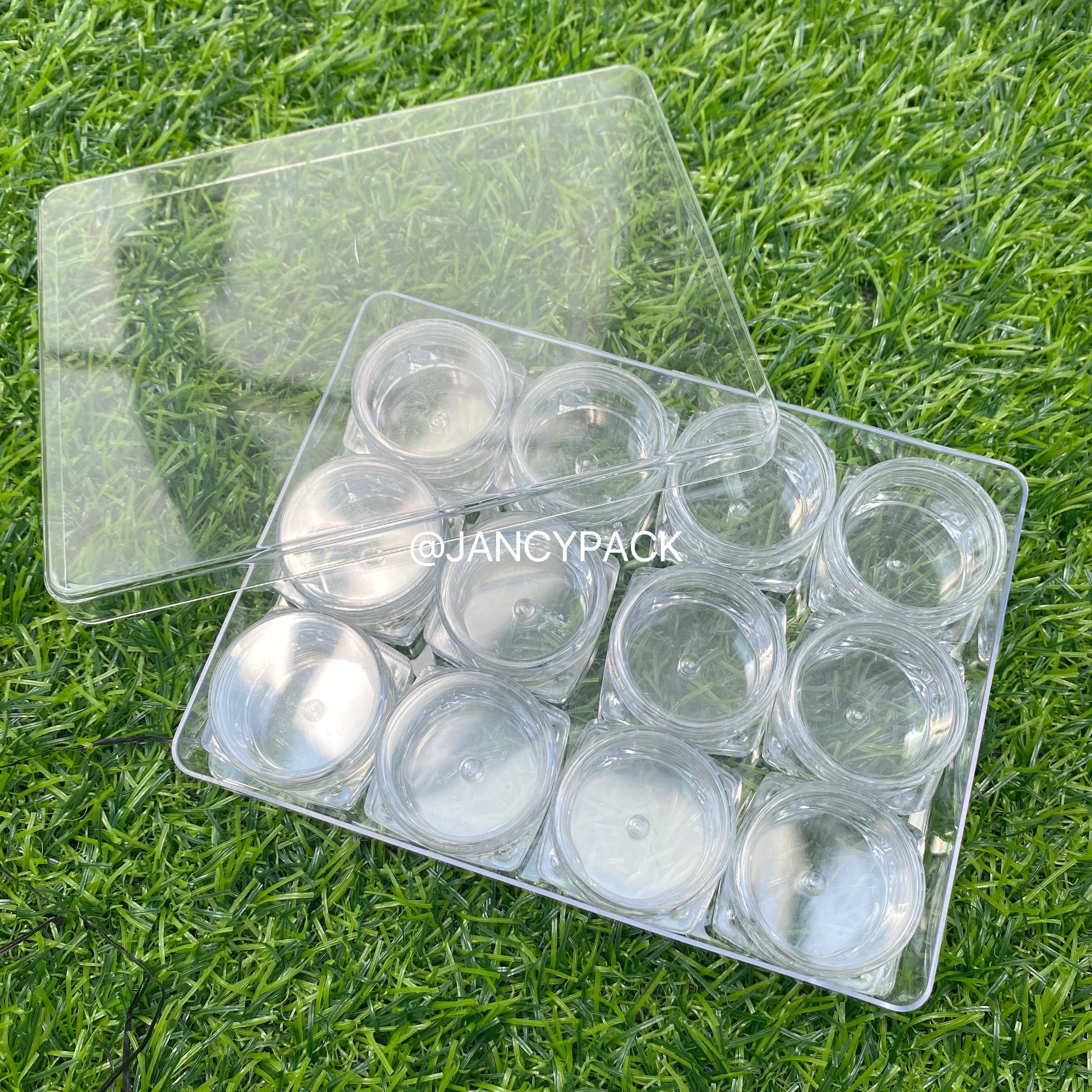 

12pcs/set Empty Plastic Clear Cosmetic Jars Makeup Container Lotion Bottle Vials Face Cream Sample Pots Gel Box