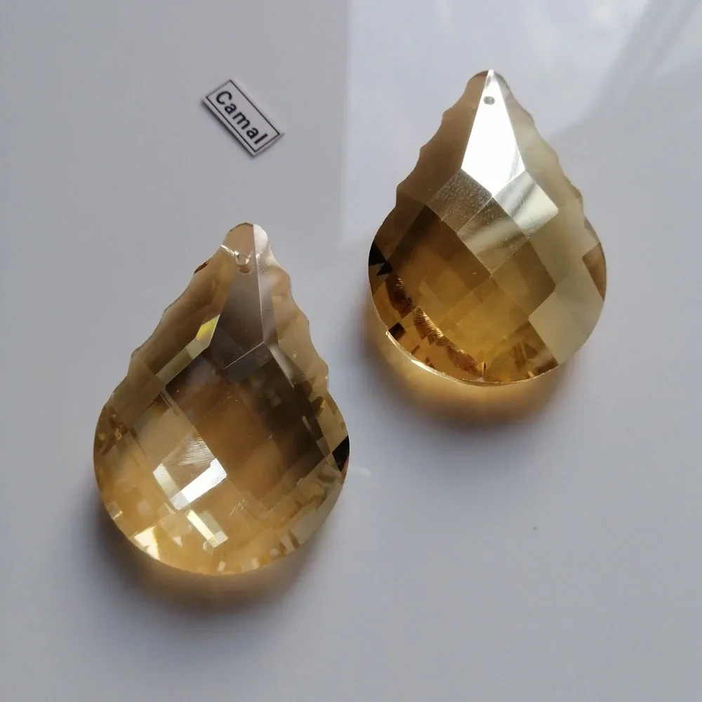 

Camal 2pcs 50mm Champagne Gourd Faceted Drop Crystal Pendant Prisms SunCatcher Chandelier Hanging Ornament Fengshui Lamp Parts
