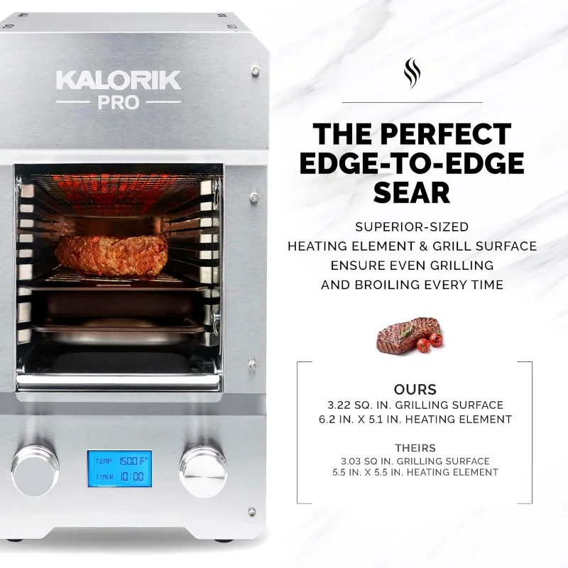 Kalorik Pro 1500 ° Griglia elettrica Steakhouse F, acciaio inossidabile (KPRO GR 51149 SS)