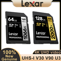Lexar Memory Card 1066x SD Card V10 V30 2000x 800x pro V60 V90 U3 SDHC SDXC 256GB 512GB UHS-II High Speed 1667x 128GB for Camera