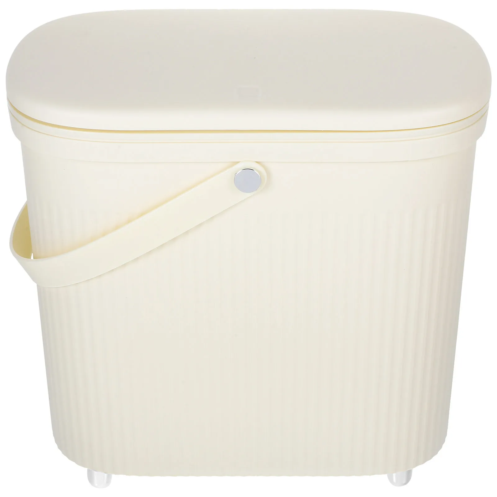 

Slim Garbage Can with Lid Plastic Trash Bin Large Opening for Bathroom Kitchen Bedroom Office Wastebasket Container