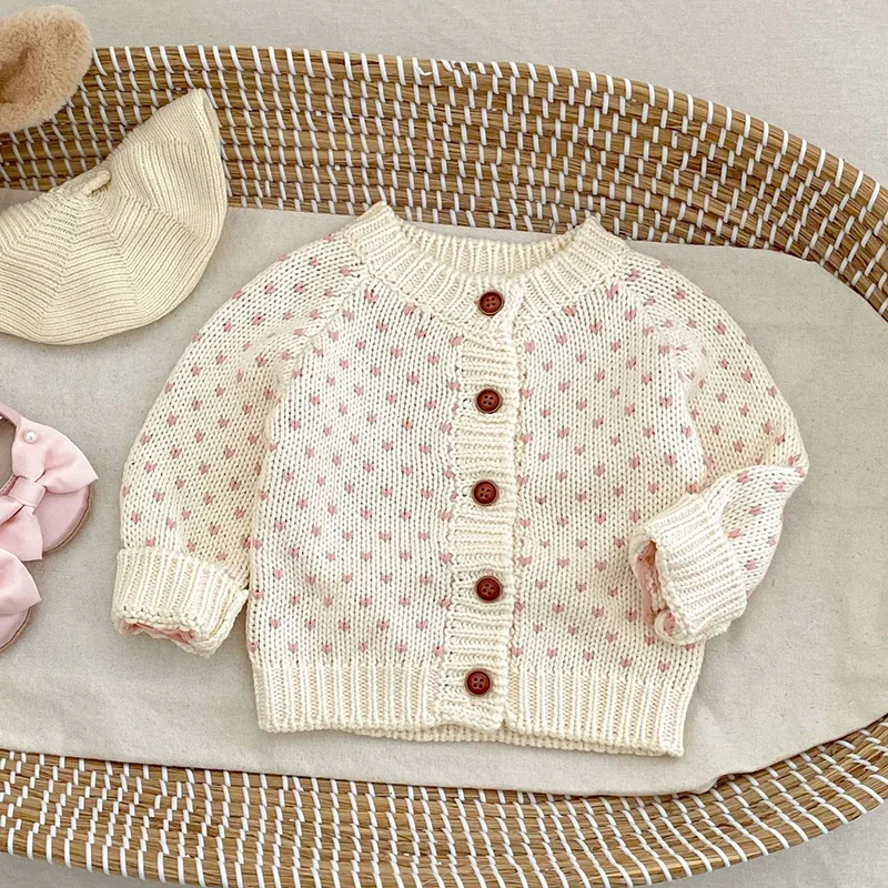 جديد ربيع 2026 سترة للفتيات حديثي الولادة معطف للأطفال البنات بأكمام طويلة سترة معطف منسوج من عمر 0 إلى 3 سنوات ملابس أطفال #4