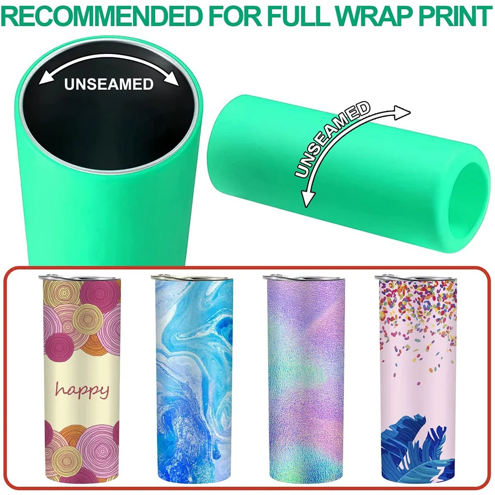 A61T-3 Set Sublimation Tumblers Silicone Bands Sleeve for 20 Oz Skinny Straight Blanks Cups with Transfer Tapes,Press Machine