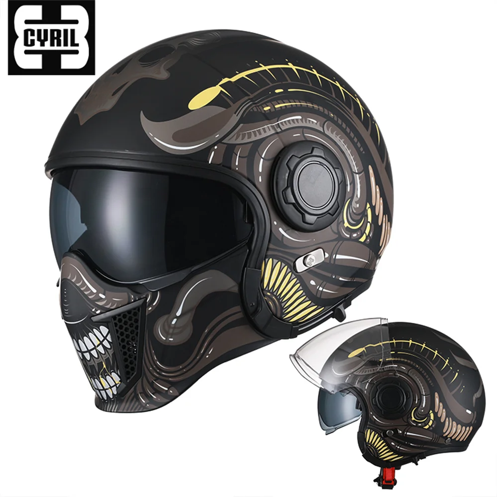 

CYRIL Professional Personalised Full Face Motorcycle Helmet High Quality Modular Half Open Face Casco Motocross Racing Capacete