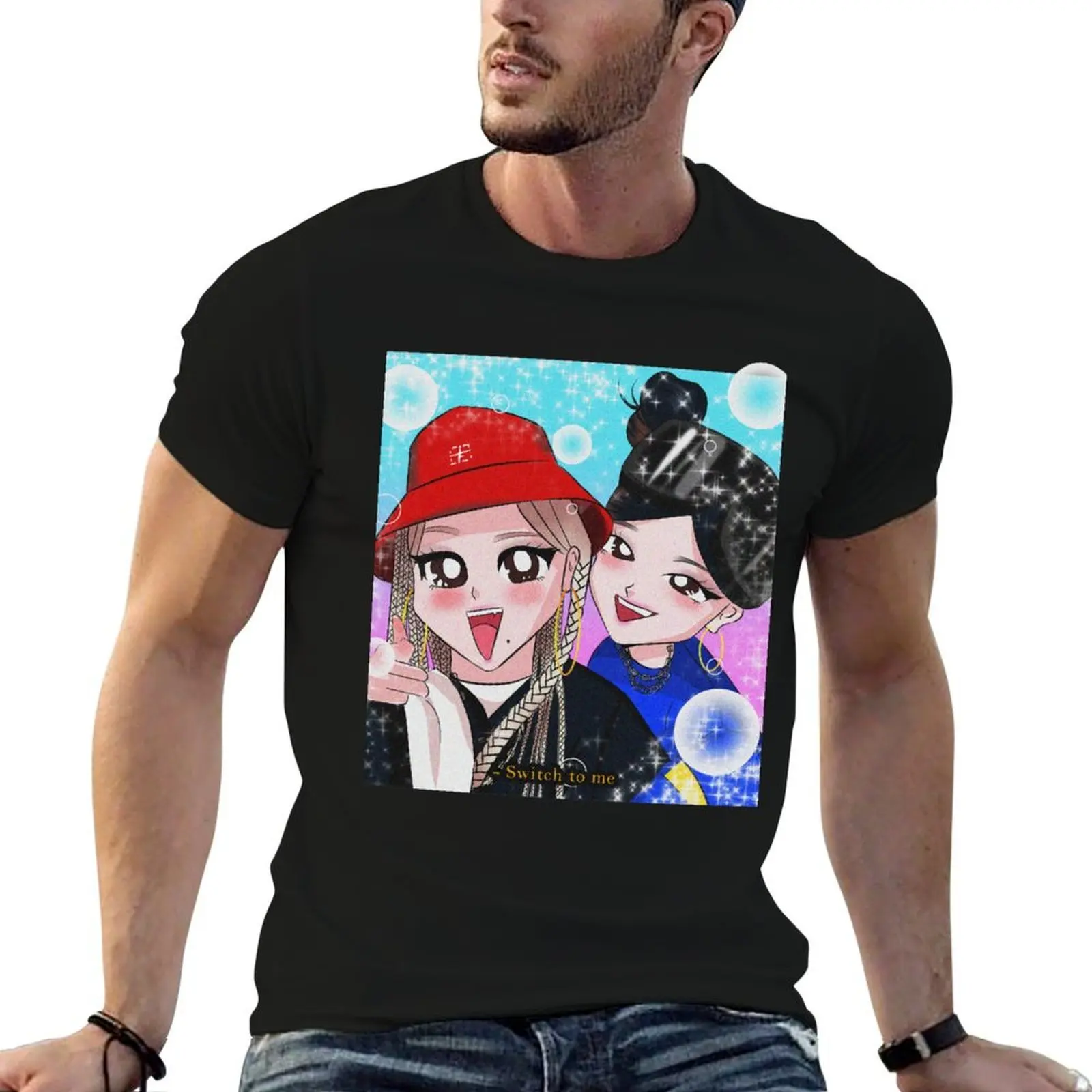 Dubchaeng Switch to me T-Shirt street wear Short sleeve tee mens vintage t shirts