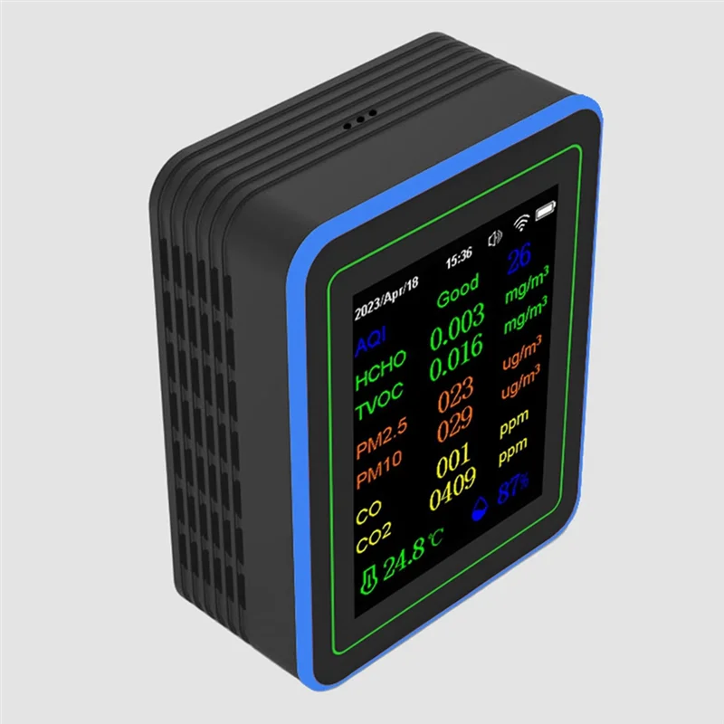 PHILE-Tuya Wifi 12 In 1 Air Quality Monitor Multifunction PM2.5 AQI PM1O HCHO TVOC CO CO2 Screen Display Air Detector