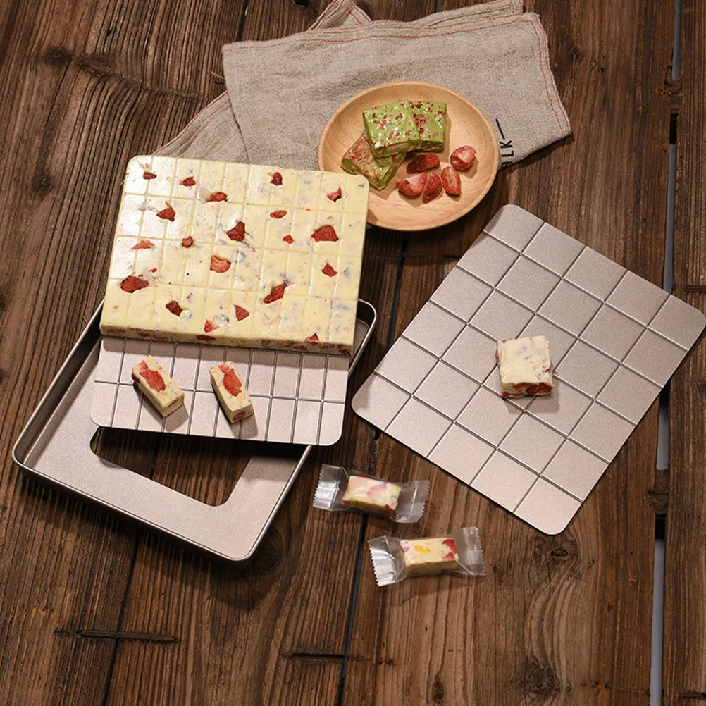

1Set Nougat Baking Mold Set Heavy Duty Heat Resistant Sturdy Nougat Tray with Grating Board Smooth Edges Portable Easy Clean
