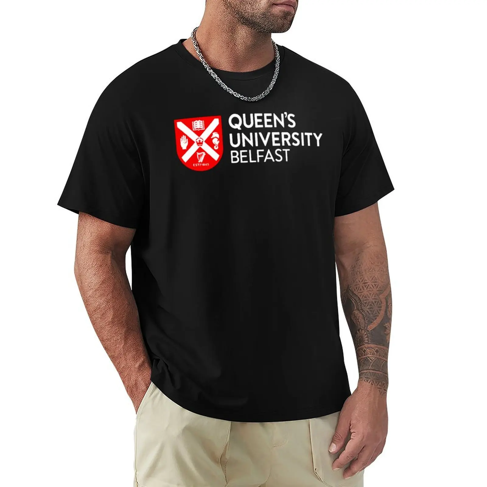 Queens University Belfast T-Shirt Big Size Short Sleeve Casual Top