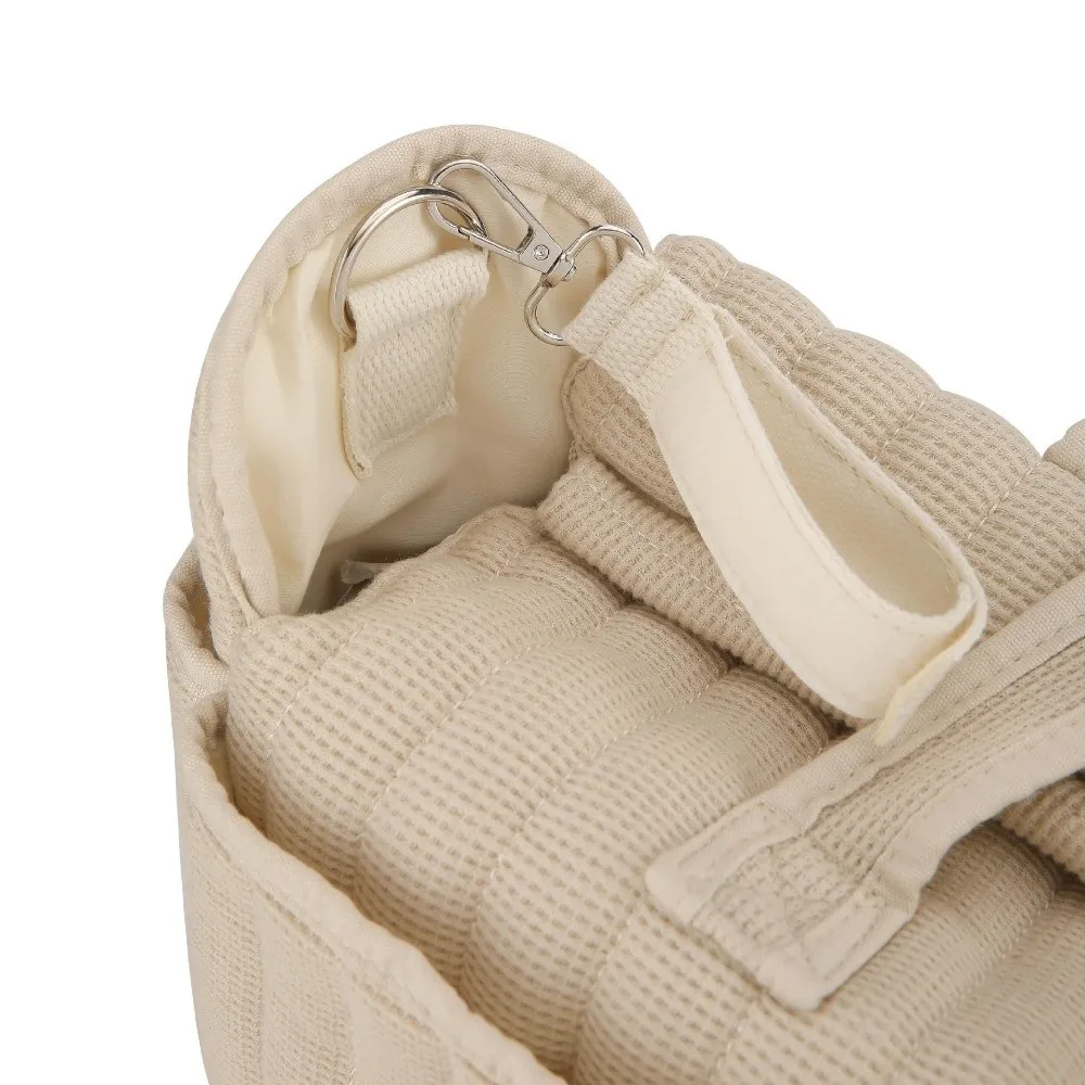 New Waterproof Solid Diaper Bag Large Beige Diaper Backpack Multi-functional Nursing Changing Bag Changing