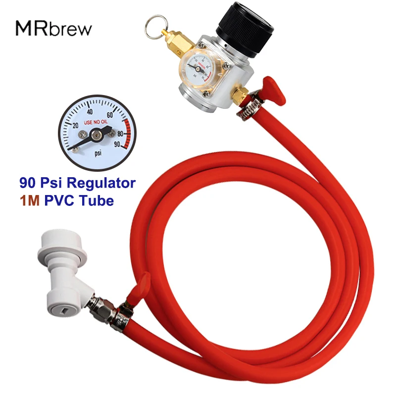 Zestaw przewodu gazowego do piwa domowego, wąż do gazowania gazu z PVC 5/16 ", regulator Co2 0-90 psi z zaciskami kulowymi do butli z gazem Co2