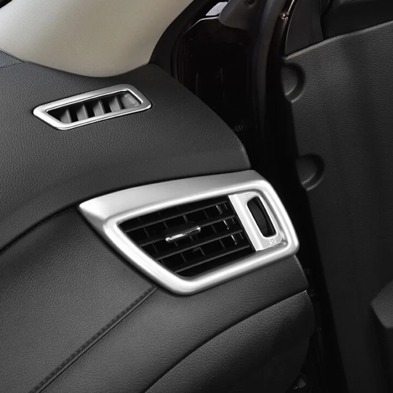 ABS Chrome Car Front Console Air Condition Vent Outlet Cover Trim For Nissan X-Trail XTrail Rogue T32 2014-2020 2021 Accessories