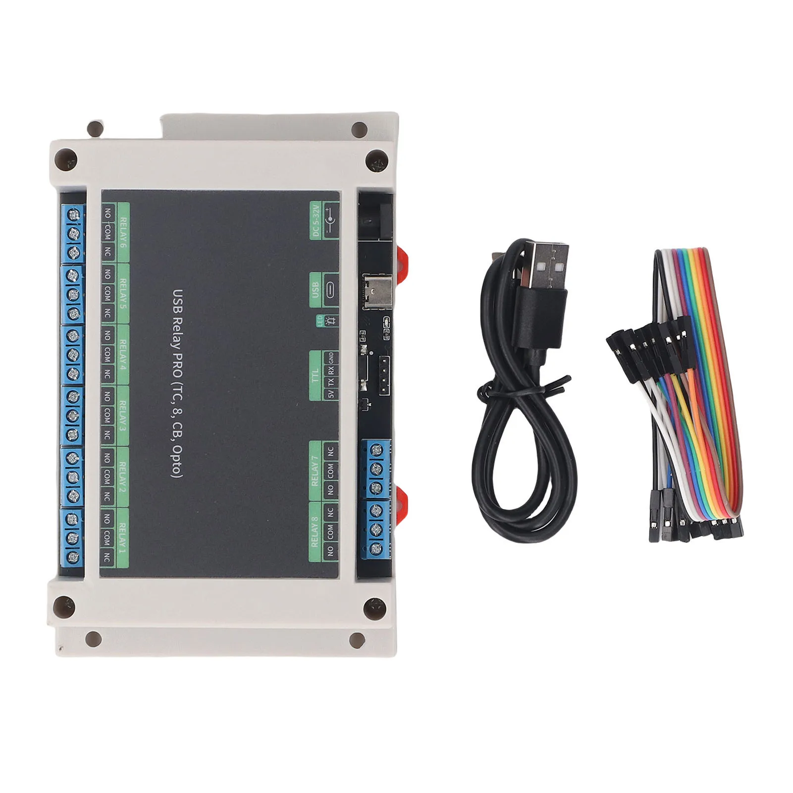 USB リレー工業用グレードのフォトカプラ絶縁 12Mbps 転送速度 USB TTL 制御 8 チャンネルリレーモジュール