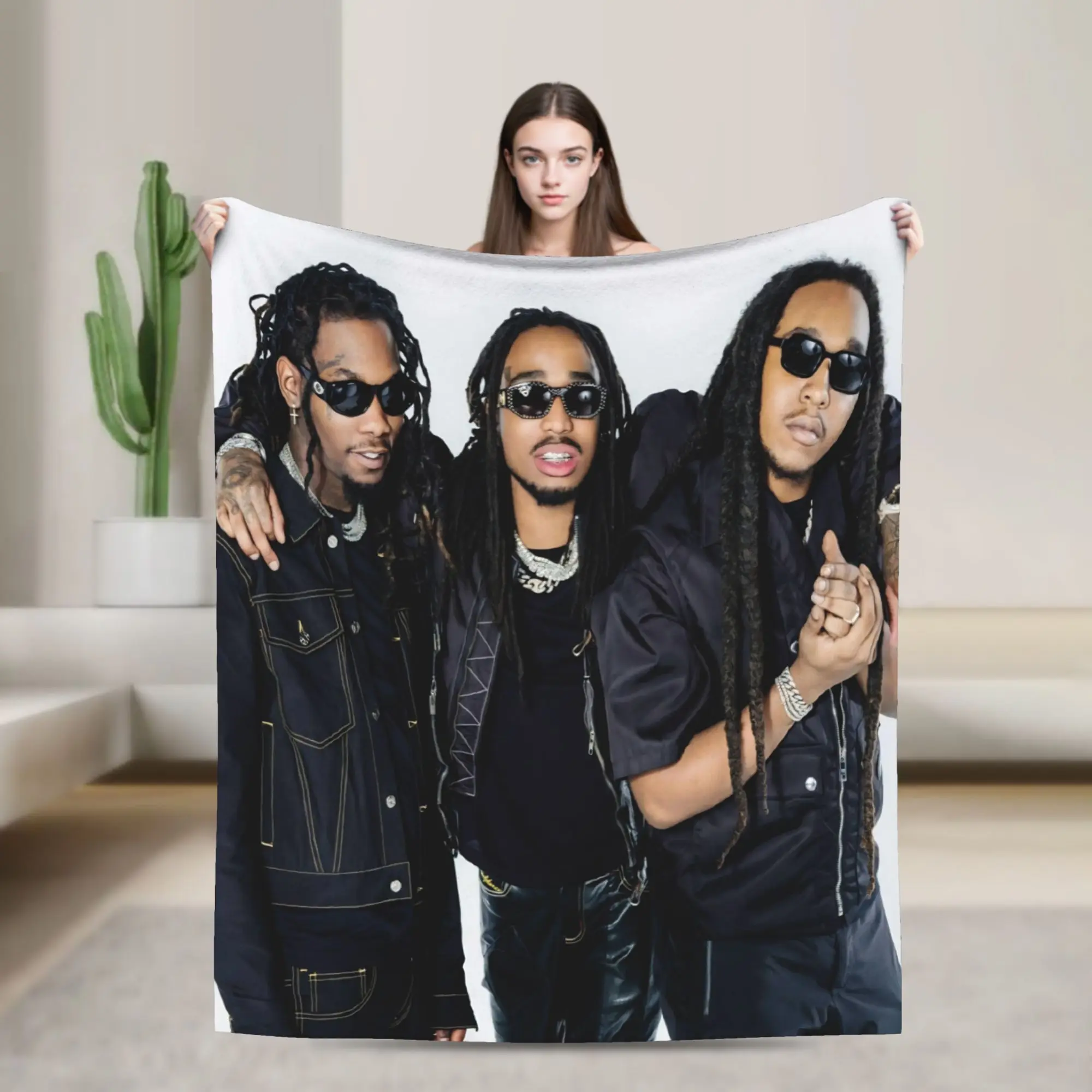 Migos rapper hip hop Throw Blanket for Couch  Soft Cozy Plush Blanket 50x60 Inch Multiple Sizes Bedspread for All Seasons
