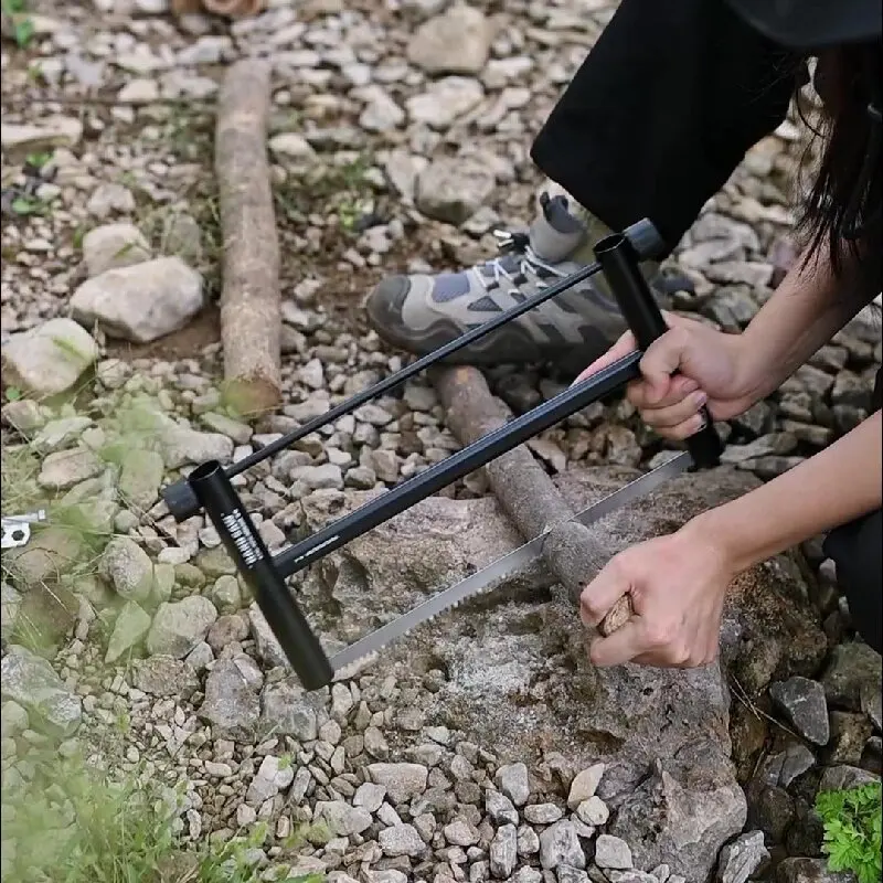 ShineTrip Multifunktionale faltbare Handsäge für den Außenbereich, Stahlsägeblatt, Holzfäller- und Beschneidung aus Aluminiumlegierung, Demontage von Campingsägen