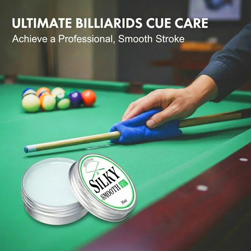 Complete Pool Cue Care Set Cue Shaft Polishing Wax with Cleaning Towel for Improved Stroke Accuracy and Stick Longevity