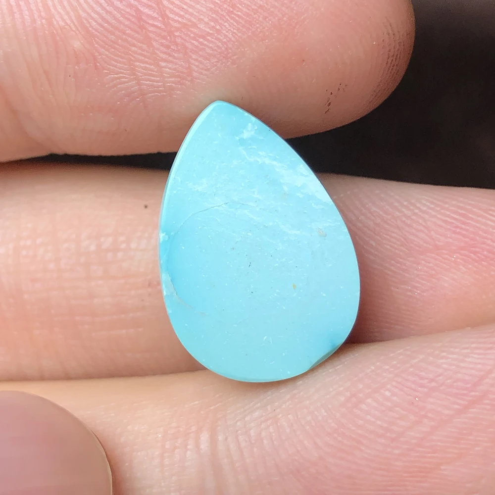 Natural teardrop shaped turquoise 2.71g, bare stone pendant, ring and other jewelry with main stone