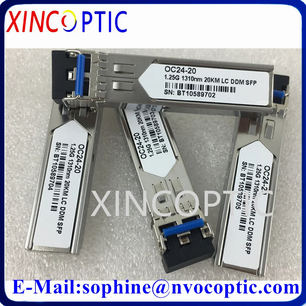 10Pcs GLC-LH-SMD 1000BASE-LX 1Gbps Duplex LC 1.25G 1310nm 20km DOM SFP Fiber Optic Transceiver Module