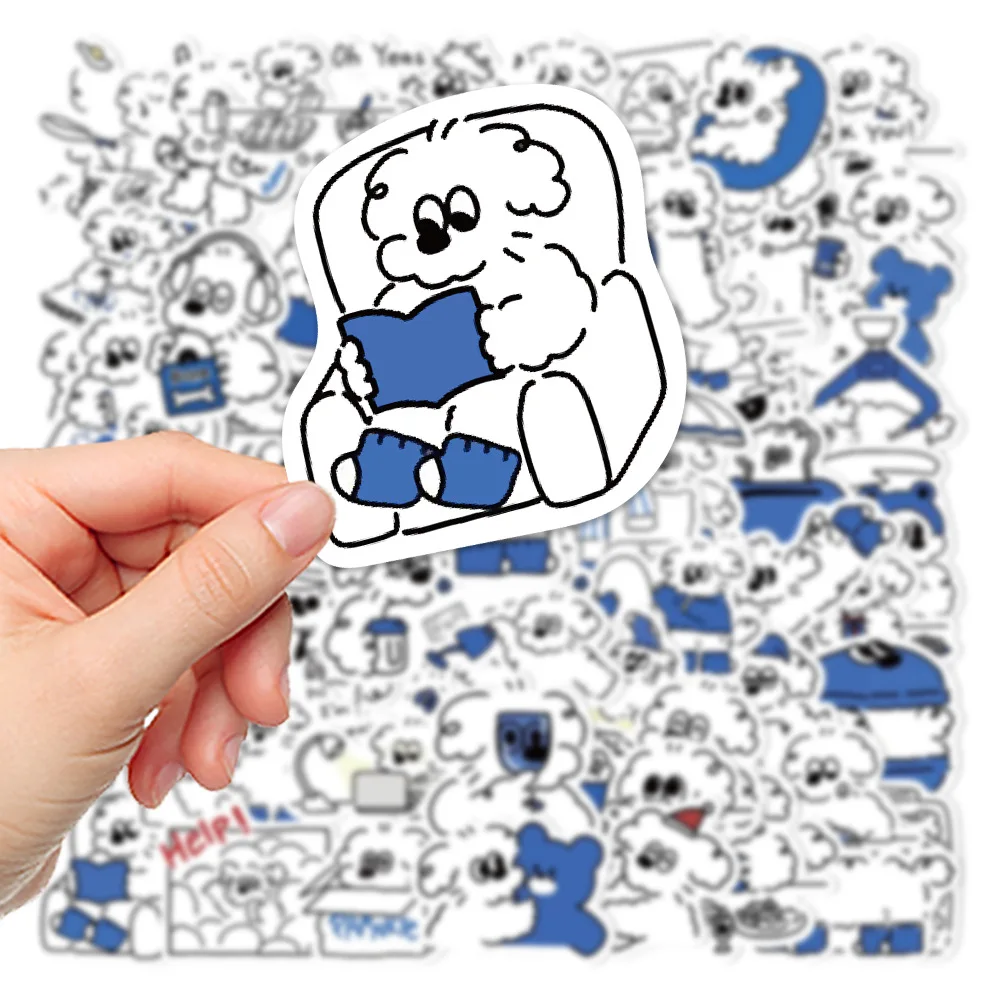 65PCS Cartoon Funny Dog Stickers Simple Graffiti Decals DIY Laptop Noteobook Phone Wall Suitcase Sticker For Kids Toy Gift