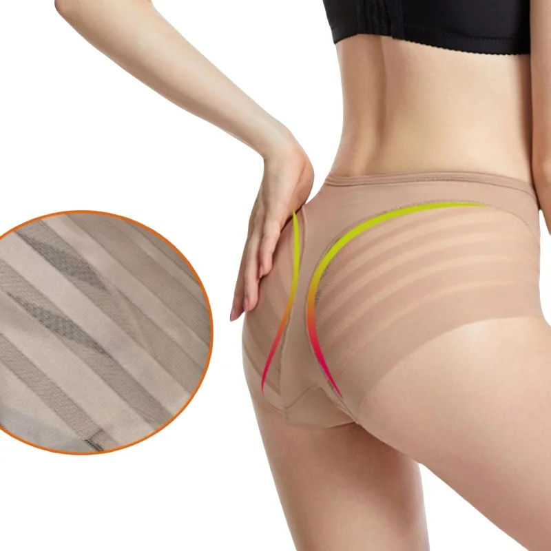 High Waist Briefs Women Seamless Panties Transparent High Elastic Panties Tummy Control Shapewear Glossy Underwear Sexy Lingerie