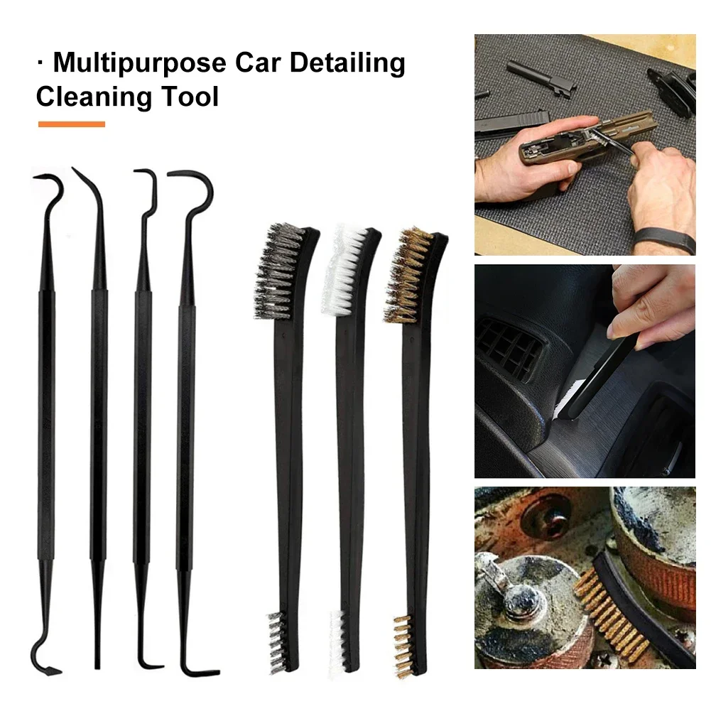 3/4pcs Multipurpose Car Detailing Cleaning Tool Nylon Picks Pick Double-headed Hook Car Clean Accessories Auto Detailing Tools