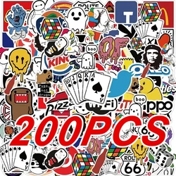 50/100/200Pcs Fashion Cool Brand Logo Stickers Aesthetic Motorcycle Phone Car Skateboard Laptop Sticker Decal Classic Kids Toy