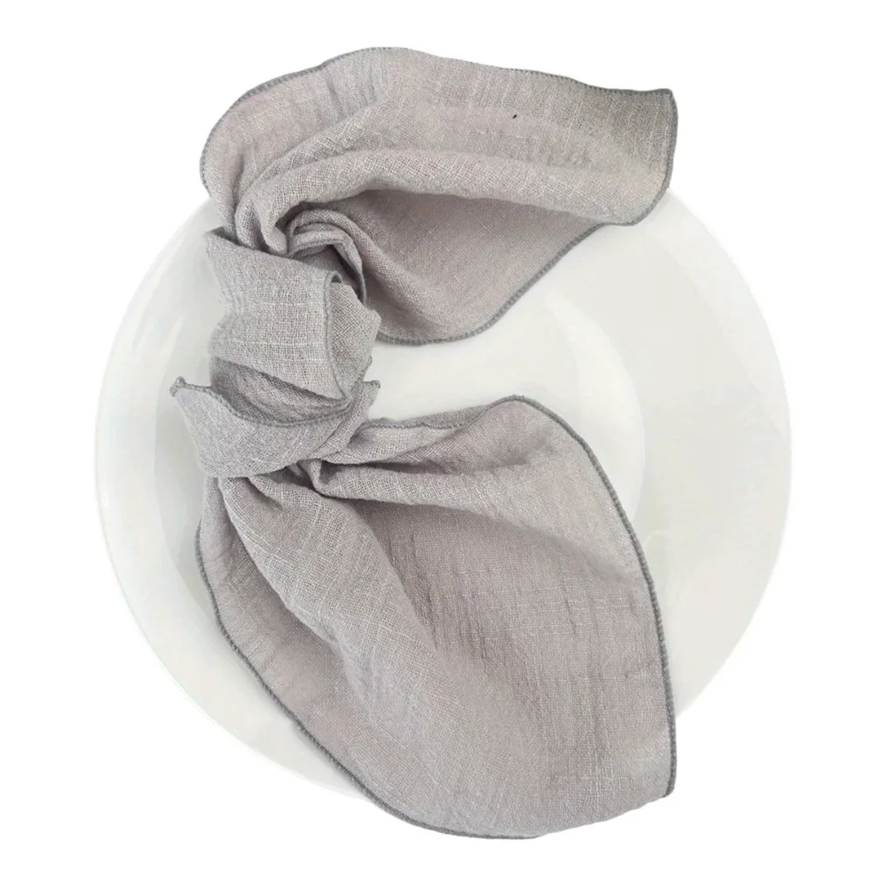 2PCS 42*42 cm Lock Edge Napkins Minimalist Soft Cotton Cloth Napkins Eco-Friendly Handmade Gauze Napkins Formal Dining