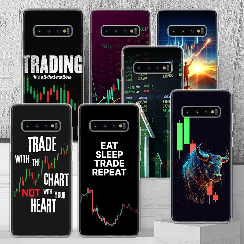 Trade Investment Forex Stock Market Phone Case Shell For Samsung Galaxy S24 S23 S22 Ultra S21 Plus S20 FE S10 S10E S9 S8 + Cover