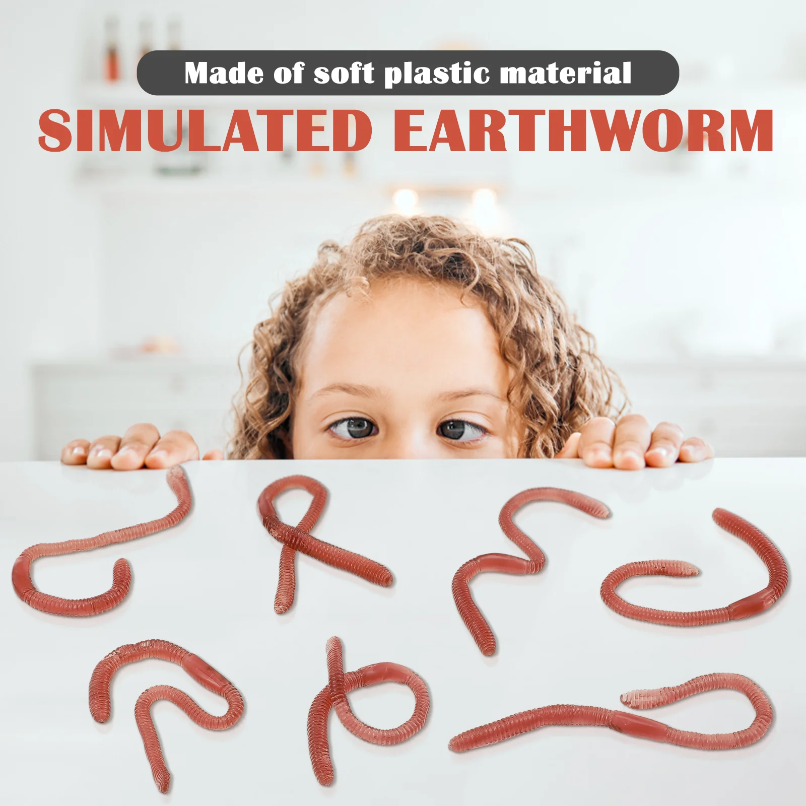 10 Pcs Simulation Earthworms Tricky Toys Artificial Earthworms Simulation Toys Models fake worms faux worms