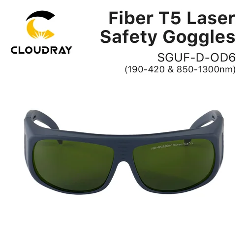 Imagen 1 del producto Gafas de seguridad para láser Cloudray 1064nm 850-1300nm OD6 + CE gafas protectoras estilo D para máquina láser de fibra