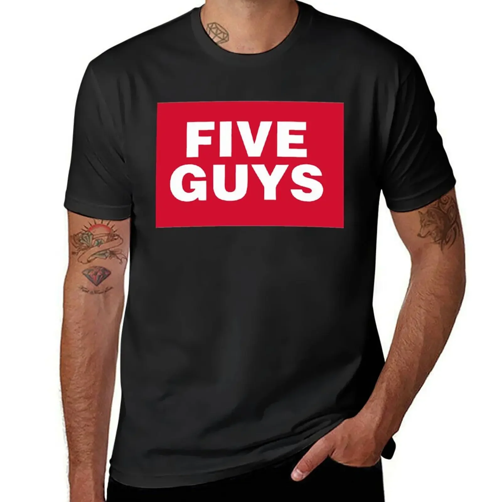 

Five Guys Logo Essential T-Shirt summer top blanks anime t shirts Men's cotton t-shirt