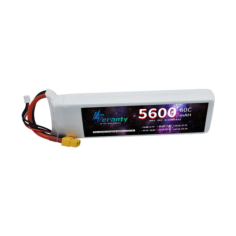 TERANTY 7.4V 2S 5600MAH 60C Lipo Battery For RC FPV Airplane Helicopter Drone Tank Model Racing Car Hobby JST XT60