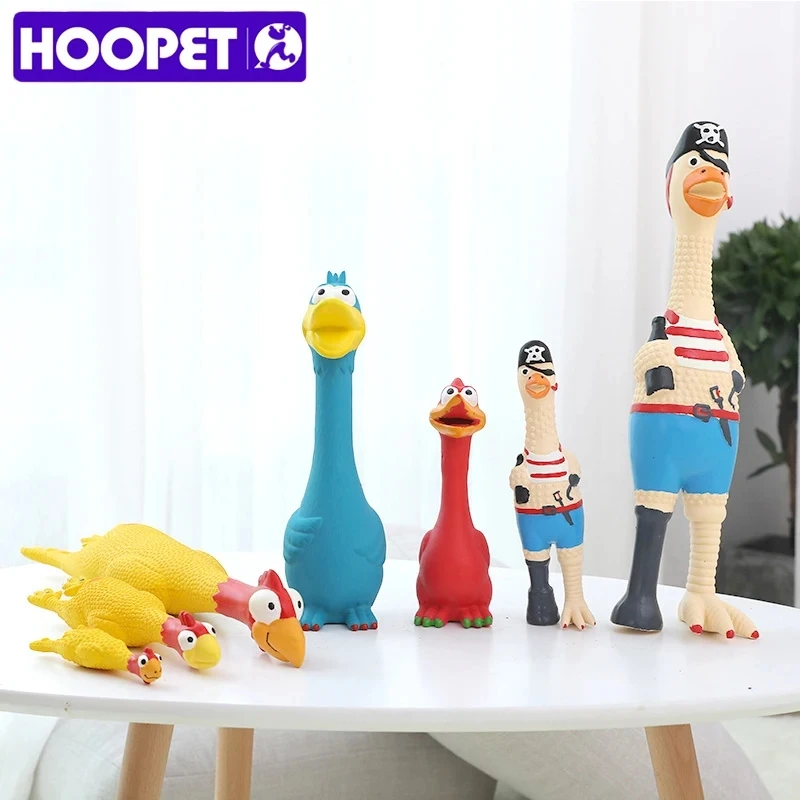 HOOPET Pet Dog Toys Screaming Chicken Squeeze Sound Toy for Dogs Super Durable Funny Squeaky Yellow Rubber Chicken Dog Chew Toy