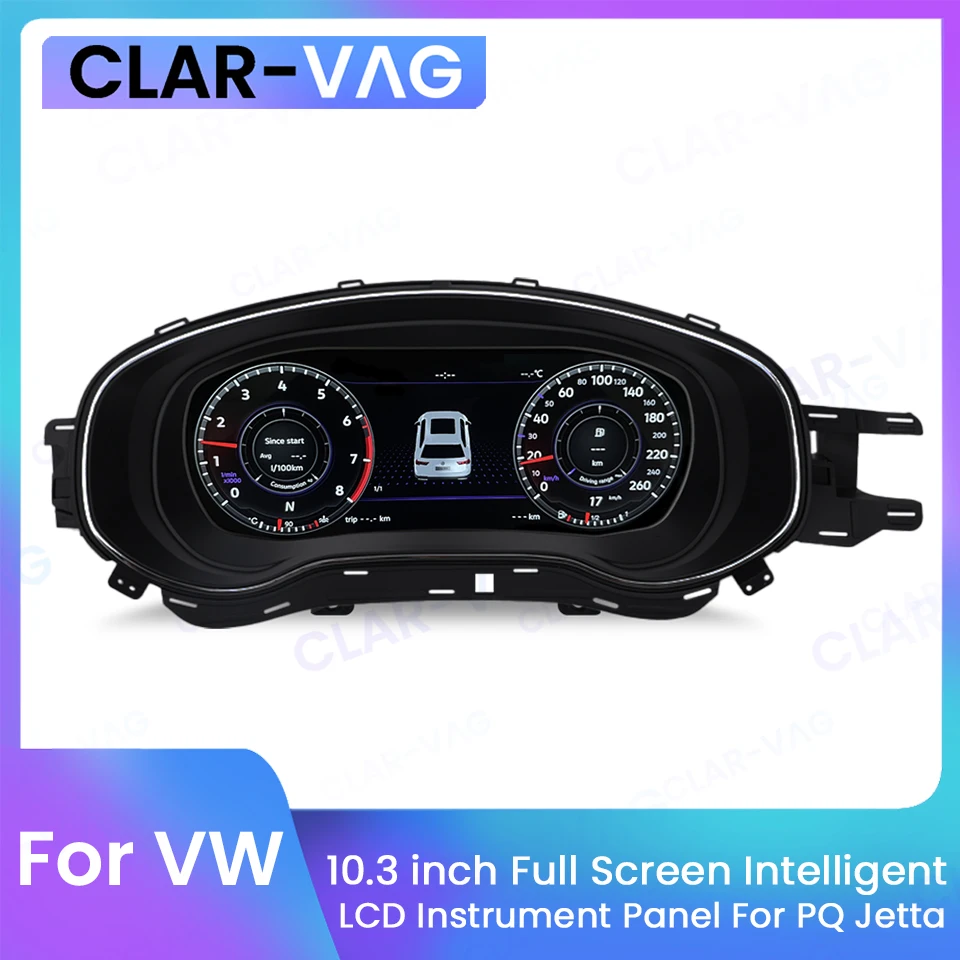 10.3 inch PQ Car LCD Dashboard Panel Virtual Instrument Cluster CockPit Speedometer Screen For VW PQ JETTA 2012-2014