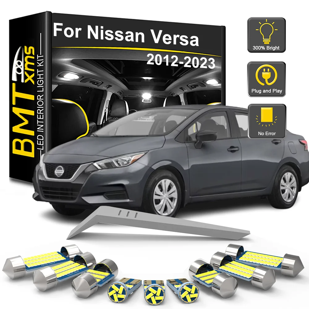 

BMTxms 10PCS Car LED Interior Light Bulb Kit For Nissan Versa 2012-2016 2017 2018 2019 2020 2021 2022 2023 Map Dome Lamp Canbus
