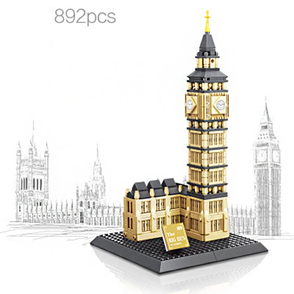 World Famous Historical Architecture United Kingdom London Elizabeth Tower Building Block BIG BEN Model Sets rick Toys For Gifts