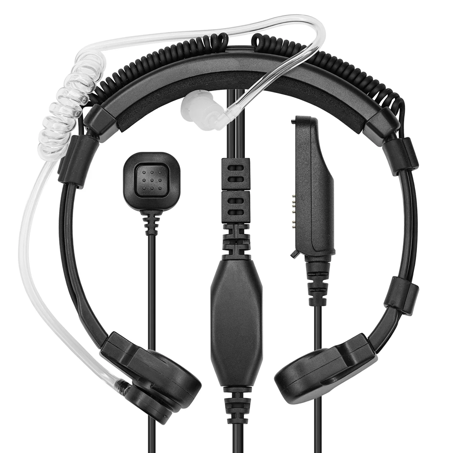 Baofeng Walkie Talkie Waterproof Headset with Adjustable Flexible Throat Mic Air Duct Earphones for BF-UV9Rplus/9700/A58