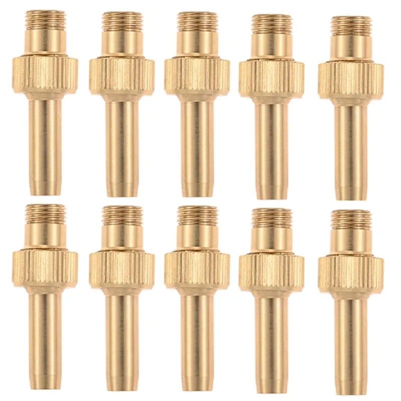 10pcs/lot M10 Thread Brass Fountain Nozzle Straight Water Curtain Spring Jet Spraying Head Garden Pond Swimming Pool Outlet 5mm