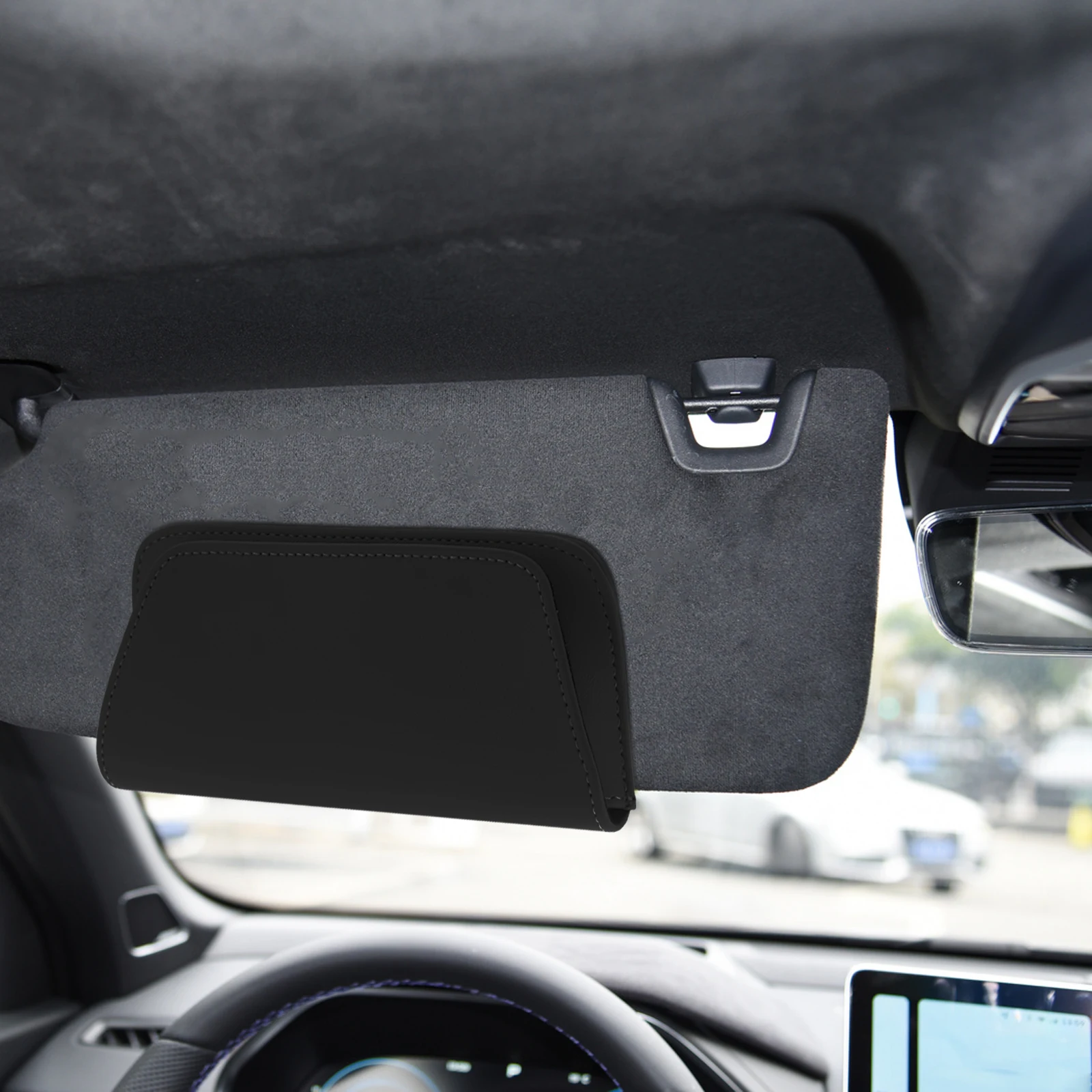 

Multifunctional Fake Eyeglass Sunglasses Case Visor Clip Organizer Storage Ticket For Interior Black Sunglass Holder For