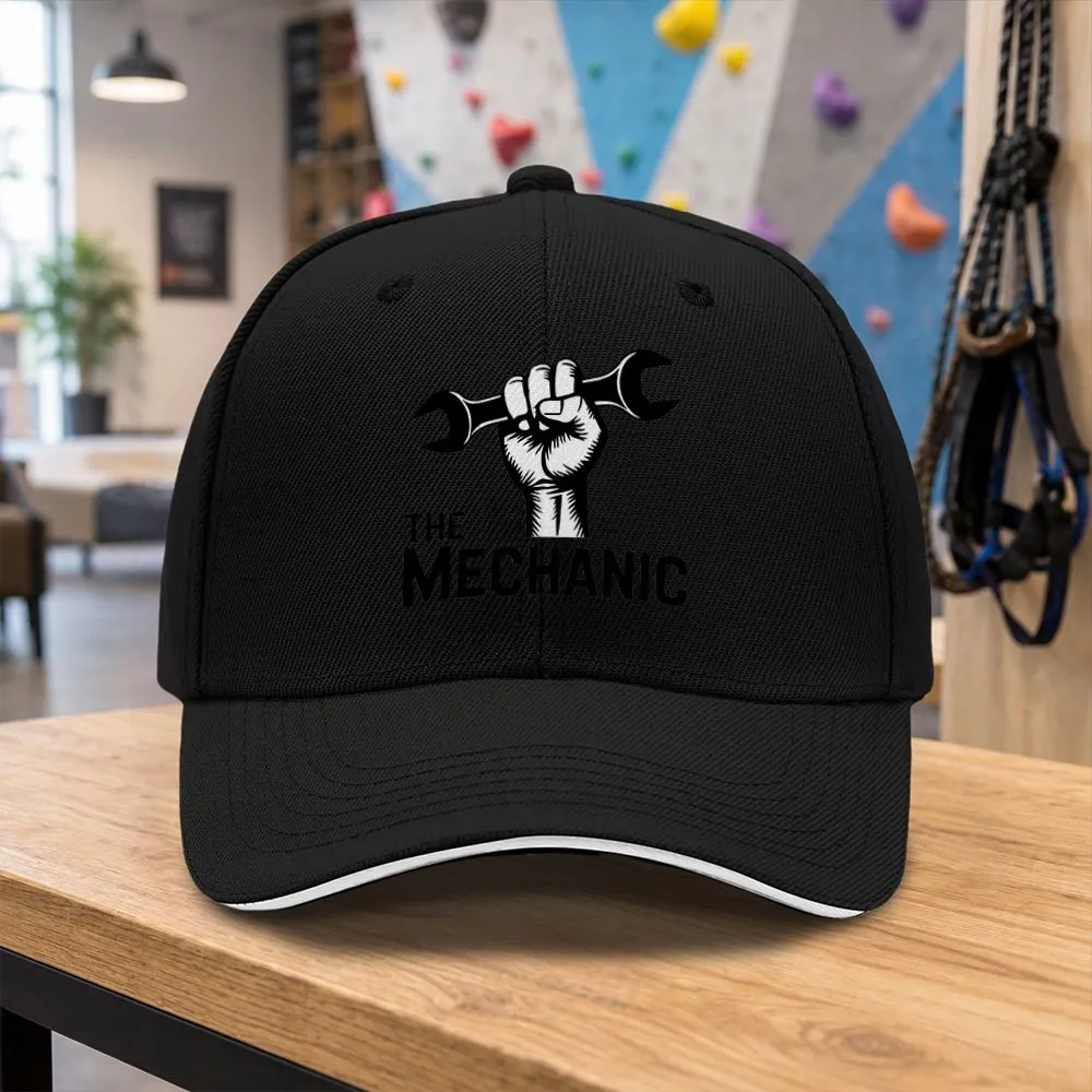 The Mechanic Wrench Print Baseball Cap Adjustable Lightweight Hat for Outdoor Sports Daily Wear