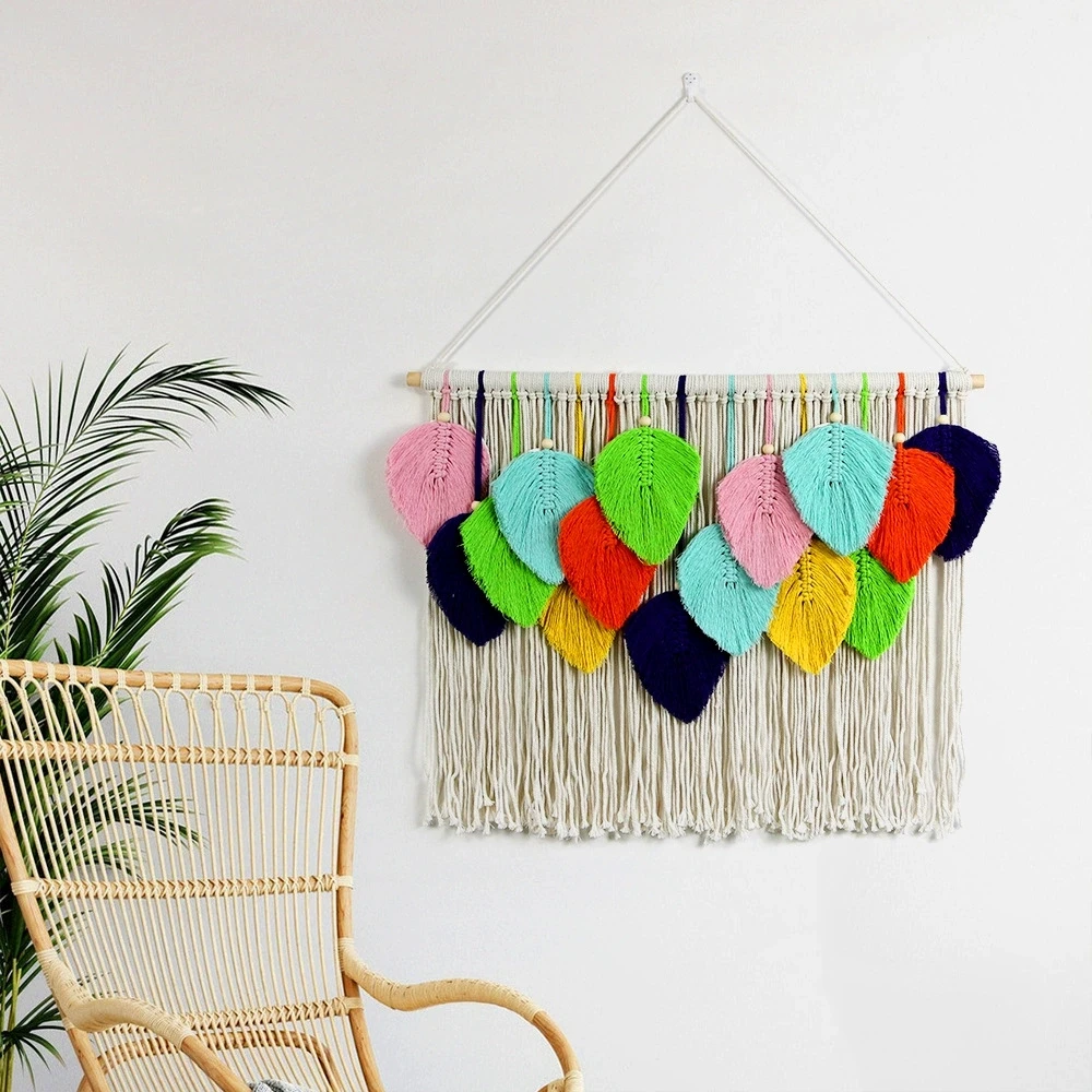 Hand-woven Color Macrame Wall Hanging Ornament Bohemian Craft Decoration Gorgeous Tapestry For Home Bedroom