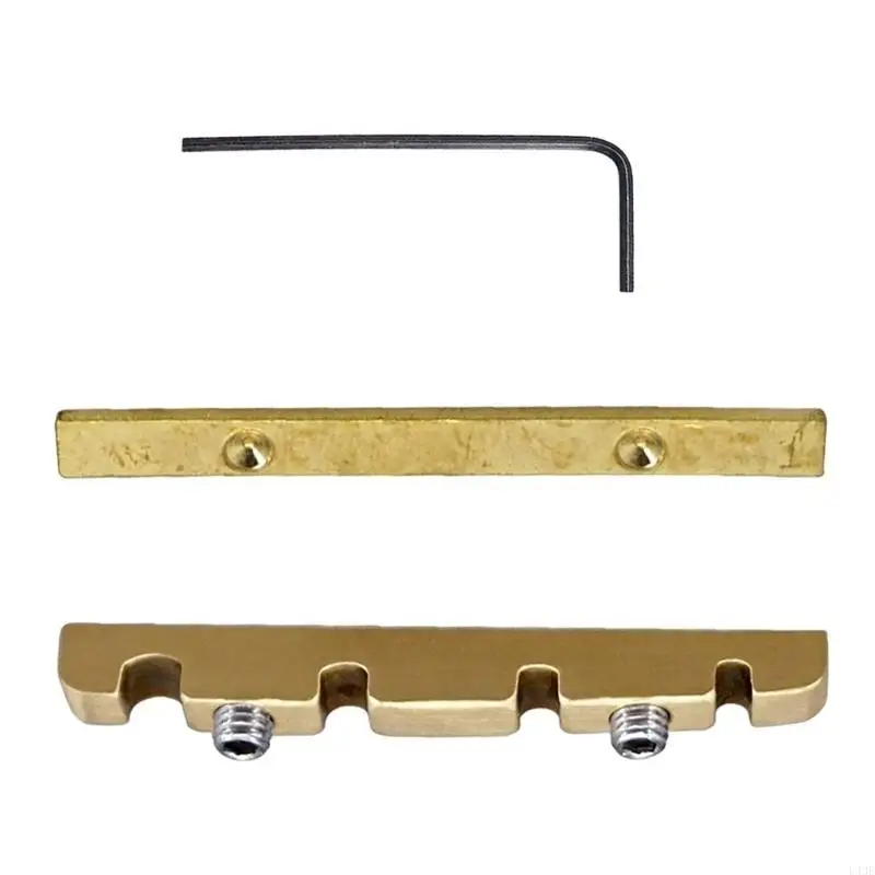Adjustable Brass Nut Improves Sound Quality on Electric Bass Roller Grooves Height Adjustment with Base Plate 