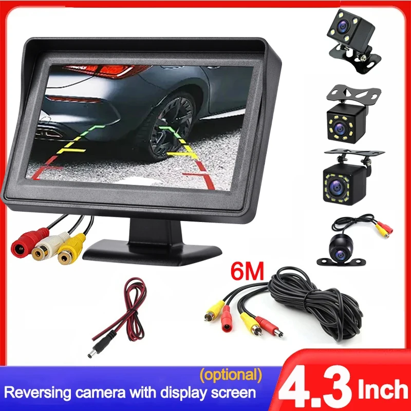 Easy Installation 4.3Inch Rear View Camera Monitor Screen Reversing Camera for Car Parking Parking System Camera for Vehicle 