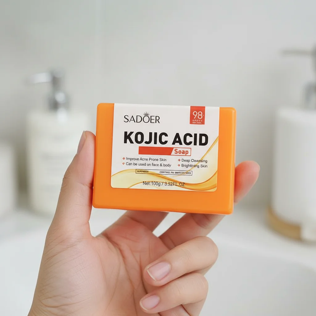SADOER Kojic Acid Facial Soap Face Wash Foam Facial Cleanser Moisturizing Hydrating Oil Control Body Bathing Handmade Soap
