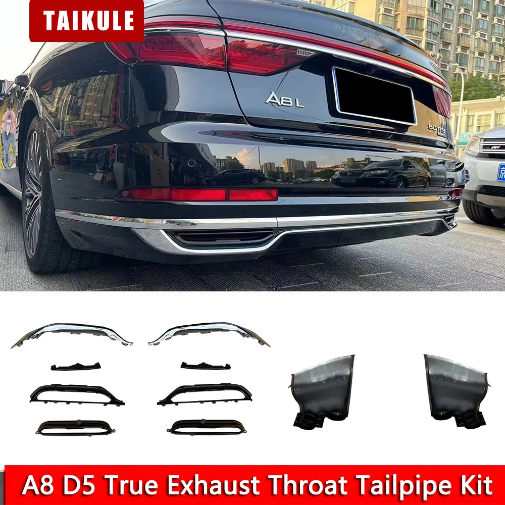 For 2019 to 2022 A8 D5 Modification True Exhaust Throat A8 Upgraded High Matching Parts Fake To True Style Tailpipe Kit