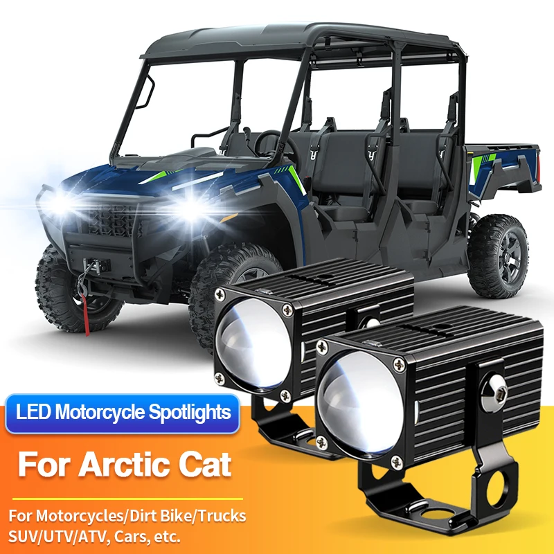 1/2PCS LED Motorcycles Headlights White Spotlight Truck Car SUV ATV Off Road for Arctic Cat Prowler Pro/Riot 6000 8000 9000