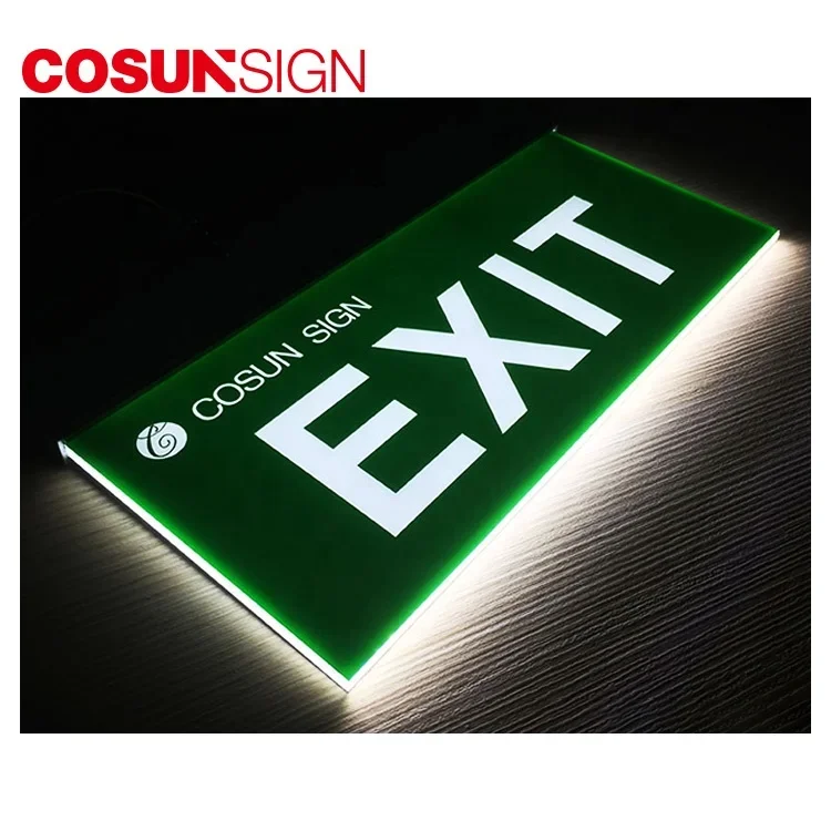 COSUN fire exit sign board body shell recessed led light exit sign emergency light