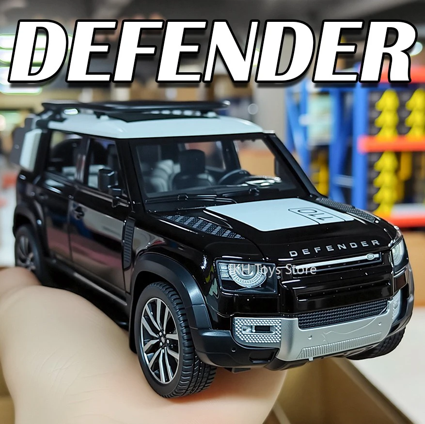 

1:24 Land Defender 110 Model Toy Cars Alloy Diecast Range Rover SV2022 Off-road Vehicles Sound Light Doors Opened for Boys Gifts