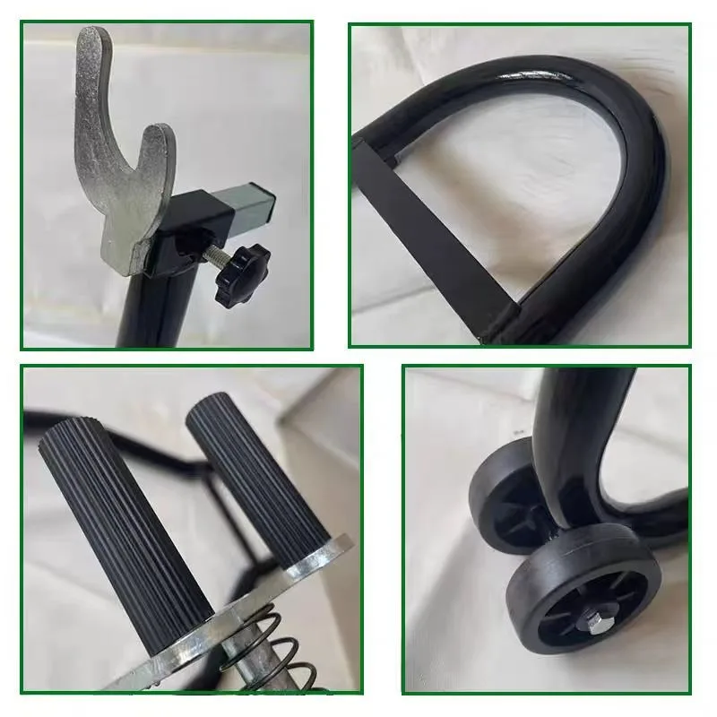 Heavy Duty Motorcycle Kickstand Front Rear Wheel Carrier Maintenance Parking Stand Chain Cleaning Repair Stand Motorcycle Frame view 5