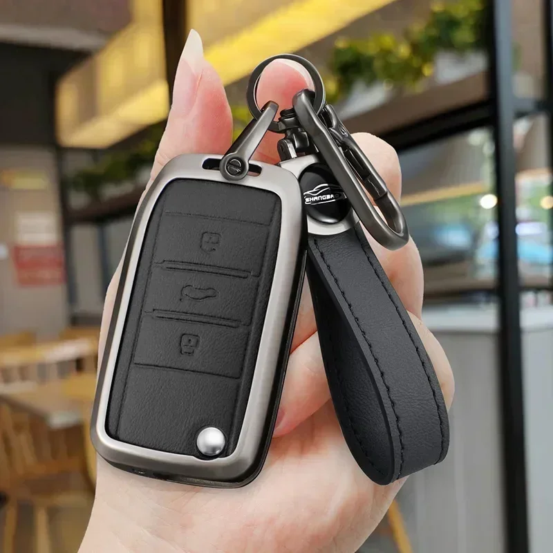 سبائك الزنك الجلود حافظة مفاتيح السيارة غطاء ل Roewe RX5 MG3 MG5 MG6 MG7 MG ZS GT GS 350 360 750 W5 اكسسوارات سيارة التصميم المفاتيح