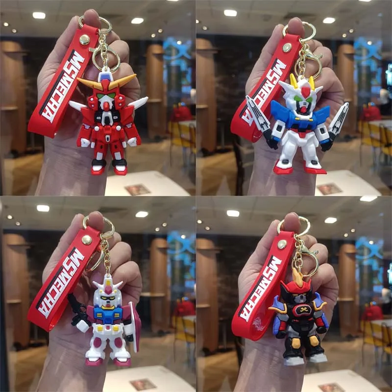 Брелок GUNDAM, аниме, кулон, брелок, креативный силикагель, милый брелок для ключей, забавная сумка, ремешок, орнамент, аксессуары, модные подарки